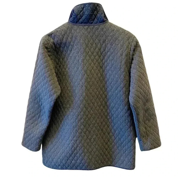 Vintage Quilted Barn Jacket Utility Chore Coat Reversible Blue Grey Small - Picture 5 of 16